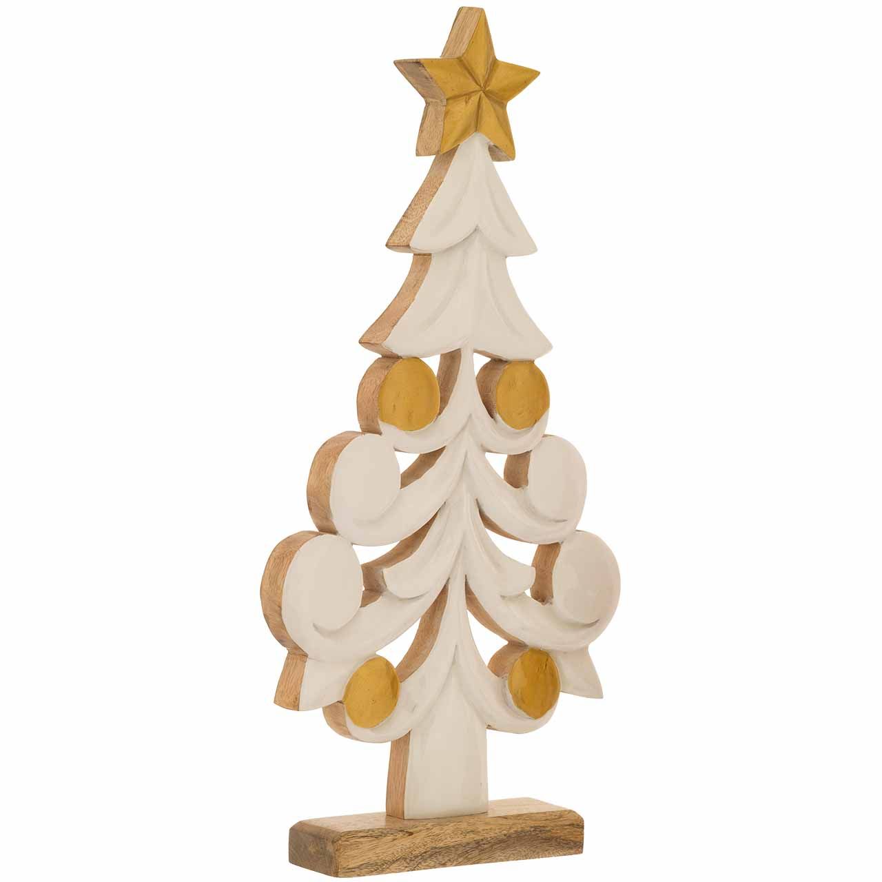 ALBERO NATALIZIO IN LEGNO DI MANGO E SMALTO H. 50